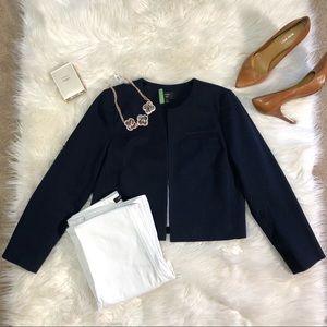 J. Crew 365 Navy Blue Cropped Jacket - Blazer Size 6